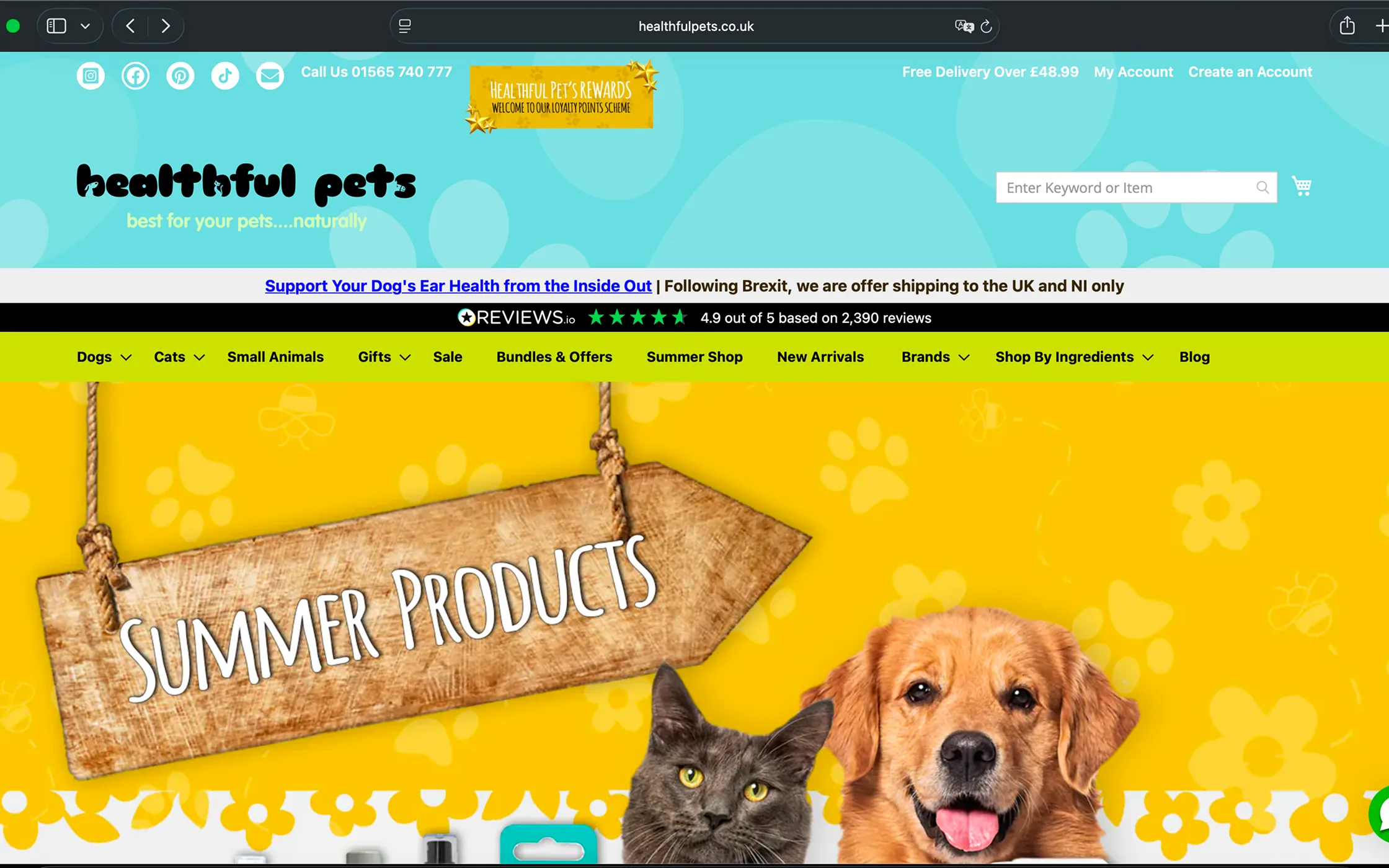 Healthful Pets multi-store Magento storefront homepage